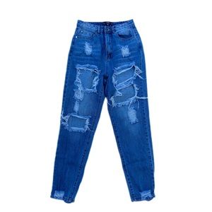 Riot High-Rise Mom Distressed Ripped Jean Women’s Size 4